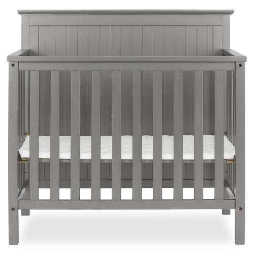Dream On Me Ava 4-in-1 Convertible Mini Crib, Steel Grey