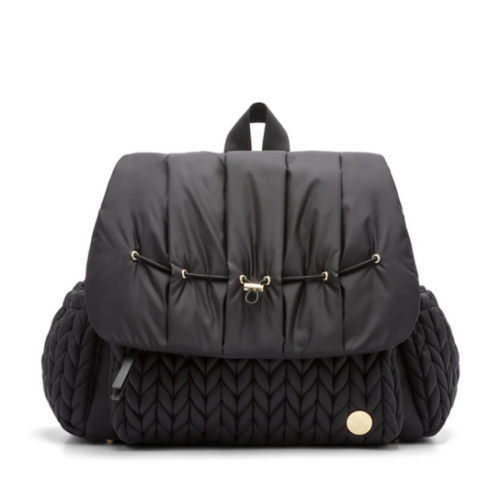 Levy Stylish Diaper Backpack - Black Herringbone