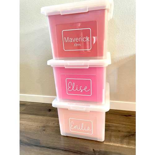 Fully Assembled Kids File Box, Milestone Tote,Memory Box, Hanging Folders, School Box, Organization Baby File Bin Custom Name Labels DIY Box