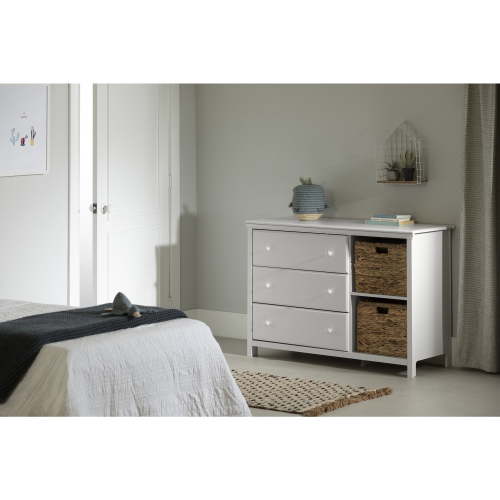 South Shore Cotton Candy, Coastal Dresser, White