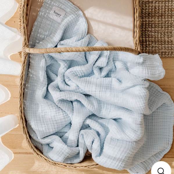 Muslin Bubble Blanket - Powder Blue
