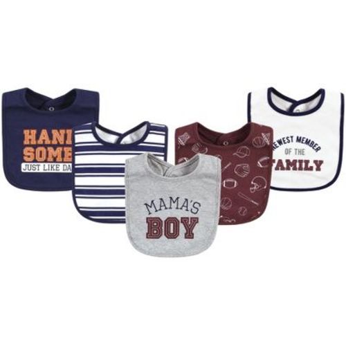 Hudson Baby Infant Boy Cotton Bibs, Mom Dad Athletic, One Size