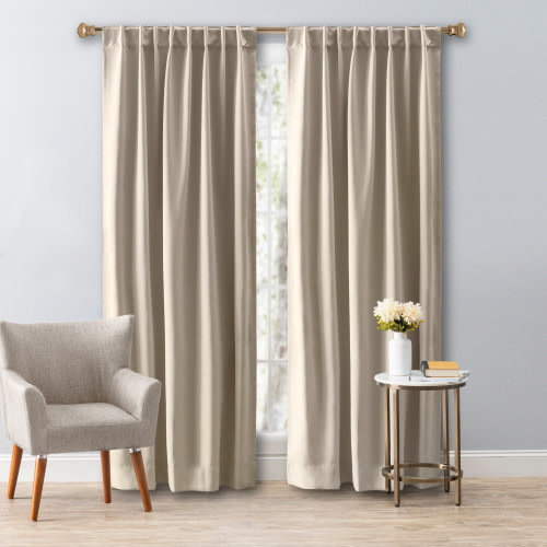 Ricardo Trading Ultimate Black-Out 2-Way Pocket Window Panel Curtain - Putty, 56"W X 84"L