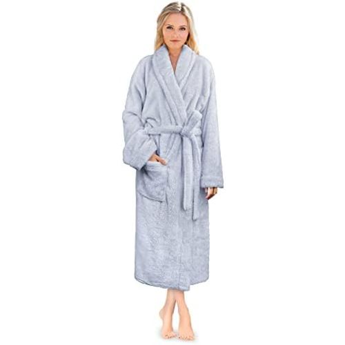 PAVILIA Premium Womens Plush Soft Robe Fluffy, Warm, Fleece Sherpa Shaggy Bathrobe