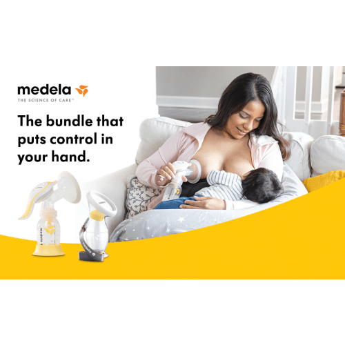 Medela Manual Breast Pump Set - Perfect Pair Bundle, Includes Harmony Manual Breast Pump & Silicone Breastmilk Collector - Harmony & Breast Milk Collector