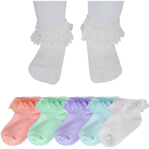 Newborn Socks Girl Baby Girl Lace Infant Little Girls Pack of 3/5