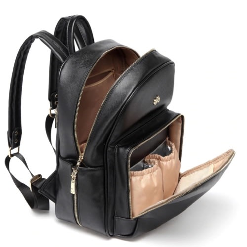 Leather Diaper Bag Backpack with Changing Pad & Stroller Straps - Orbisify
