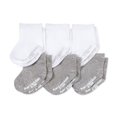 Solid Organic Cotton Baby Crew Socks 6 Pack - 3-12 Months