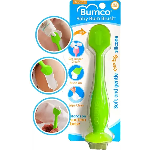 Bumco Diaper Cream Spatula - BPA-free Butt Paste Diaper Cream Applicator, Soft & Flexible Diaper Rash Cream Applicator, Butt Spatula Baby, Mom-Invented Diaper Bag Essentials (Green)
