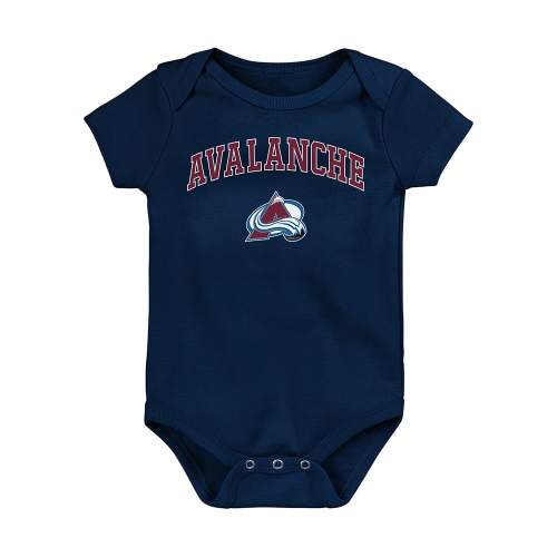 Colorado Avalanche Baby Navy Blue Arched Logo Short Sleeve One Piece
