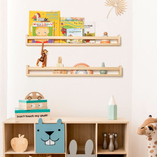 Loon Peak® Iversen 2 Piece Pine Solid Wood Wall Mounted Floating Shelf & Reviews | Wayfair