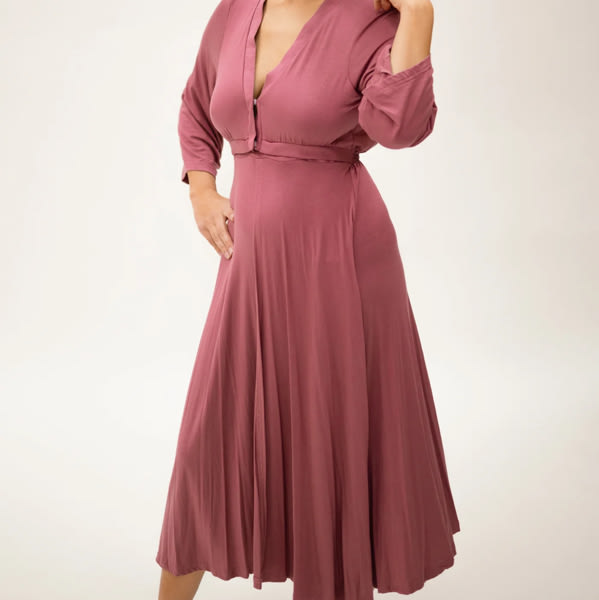 Lila Maternity Lila Labor & Postpartum Gown - Dusty Rose, Large