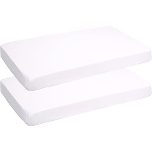 UOMNY Crib Sheet Set,White Fitted Crib Sheets Baby Sheet Set for Standard Crib and Toddler mattresses Nursery Bedding Sheet for Girls 2 Pack White