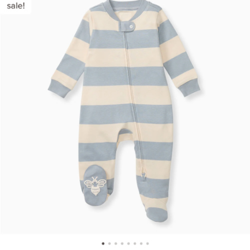 Rugby Stripe Organic Cotton Sleep & Play - Quarry – Burt's Bees Baby