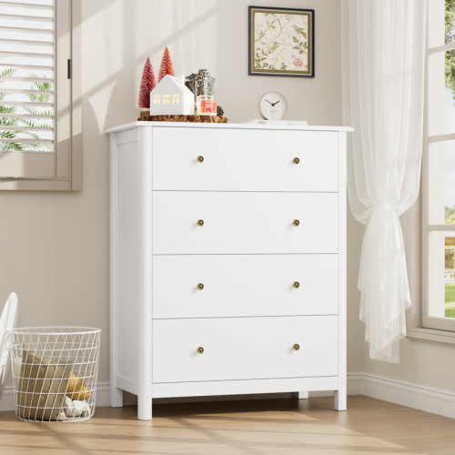 Winston Porter Avenir 29"W 4 Drawer Dresser, Chest of Drawers, Modern Dresser, Storage Dresser & Reviews | Wayfair