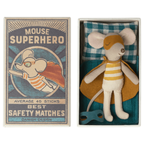 Super Hero, Little Brother in Matchbox - Maileg USA