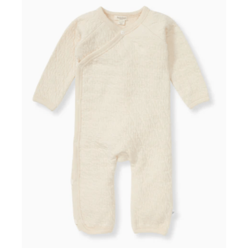 Organic Cotton Quilted Bee Wrap-Front Baby Jumpsuit - Oat – Burt's Bees Baby
