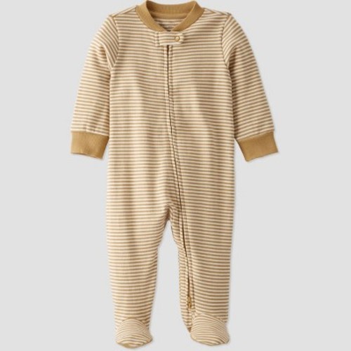 Little Planet By Carter's Baby Ochre Striped Sleep N' Play - Yellow