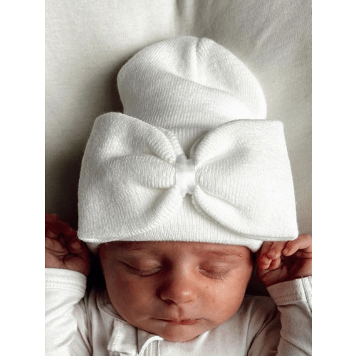Baby's First Hat, Warm White Bow