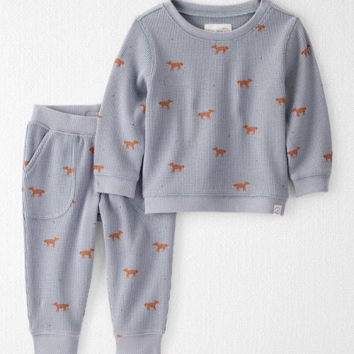 Shadow Fox Baby Organic Cotton Waffle Knit Set in Shadow Fox Print | Carter’s Oshkosh Canada