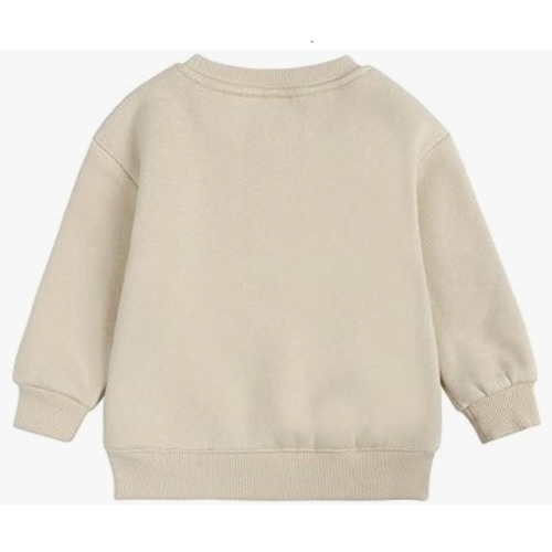 Baby Boys Girls Fleece Sweatshirt Crewneck Solid Cotton Pullover Newborn Infant Warm Basic Sweatshirt Fall Winter Top