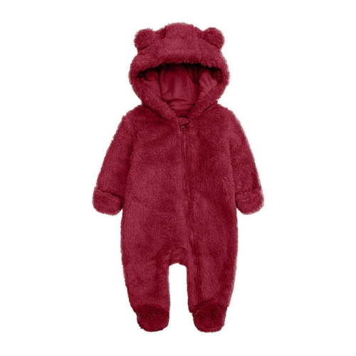 Winter Baby Clothes Warm Fleece Thick Onesie Ear Hooded Jumpsuits Newborn Boys Girls Romper Kids Coats Jackets