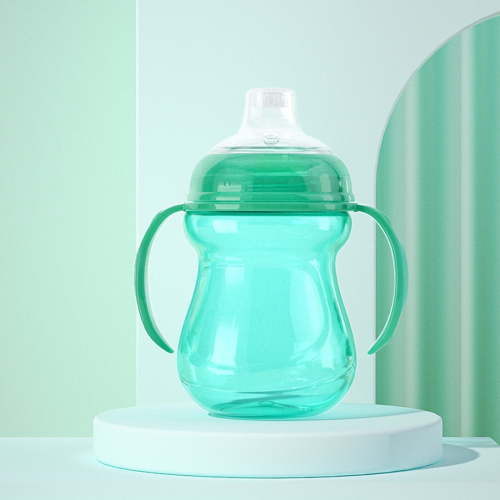 Baby Bottles 8 oz Nurture Nest Anti Colic Bottles with Easy to Hold Handles and Soothing Green Trim