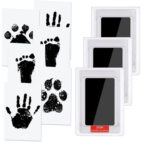 Vicloon Baby Handprint and Footprint Kit, Baby Handprint and Footprint Ink Kit with 3 Ink Pads and 6 Printing Cards, Inkless Printing Kit for : Amazon.com.be: Toys