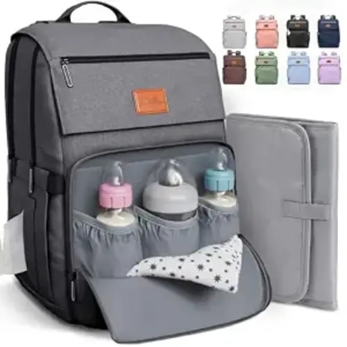 Baby Diaper Bag Backpack - Baby Bag for Girls & Boys, Large Waterproof Diaper Backpack - Baby Shower Gifts for Boys & Registry Must Haves - Travel Diaper Bags with Changing Pad - Newborn Stuff