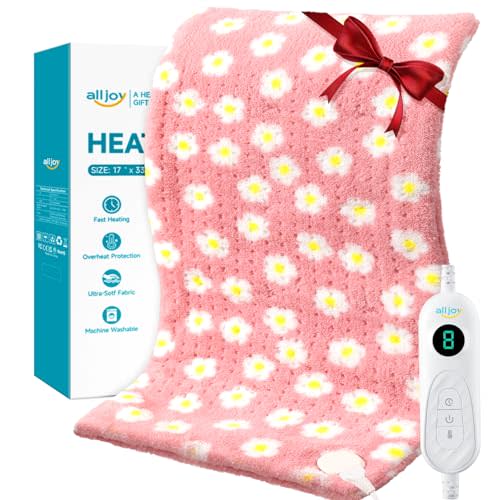 ALLJOY King Size Heating Pad for Back Pain Relief, 33”x 17” Extra Large Heating Pad for Period Cramps, FSA HSA Eligible, Portable Heat Pad for Neck and Shoulders, Birthday Gifts for Women Men Mom Dad