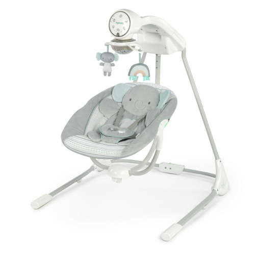 Ingenuity InLighten Soothing Electric Baby Swing, Motorized Vibrating Infant Seat, Gray
