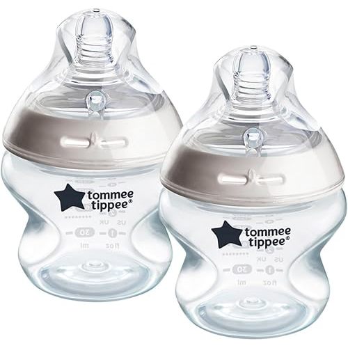 Tommee Tippee Natural Start Anti-Colic BPA Free Baby Bottles, 5oz, Newborn 0+ Months, Slow Flow Breast-Like Nipple, Designed for Seamless Transitions Between Bottle and Breast, Pack of 2