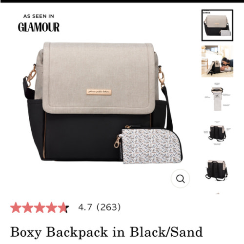 Boxy Backpack in Black/Sand