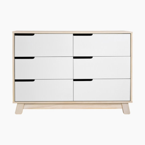 babyletto Hudson 6-Drawer Double Dresser - Washed Natural / White