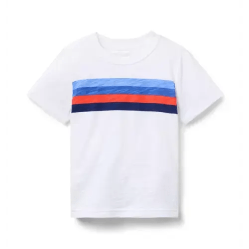 Boy White Stripe Slub Tee by Janie and Jack