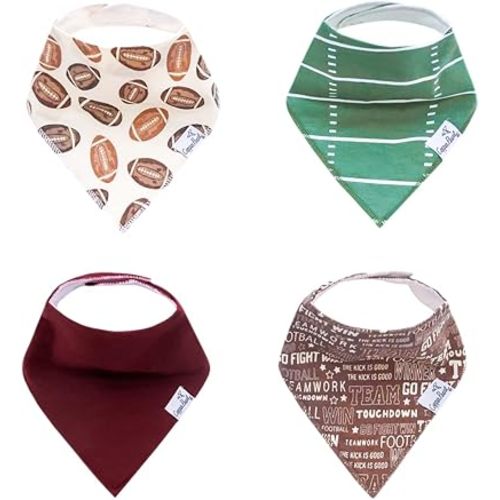 Copper Pearl 4 Pack Soft Cotton Baby Bibs for Drooling and Teething, Absorbent Drool Bibs for Baby Girl and Boy, Adjustable to Fit Newborns to Toddlers, Tons of Styles (Blitz)
