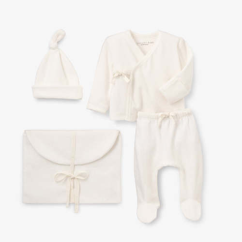Whisper White Velour Layette Set WHITE / NB