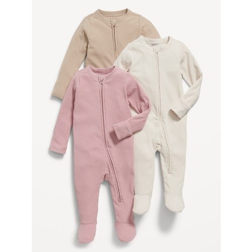 2-Way-Zip Sleep & Play Footed One-Piece 3-Pack for Baby