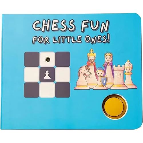 Chess Fun for Little Ones Book – Interactive Learning Chess Game for Kids Ages 1-7, LED Strategy Board Activity with Big Button, Travel-Friendly Checkers & Chess Set Alternative (1pc)