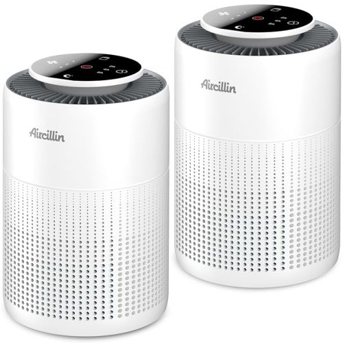 2 Pack Air Purifiers for Home Bedroom H13 True HEPA Air Filter Cleaner, Odor Eliminator, Remove Smoke Dust Pollen Pet Dander, Night Light For Home Living Room Dorm, Quiet 24dB Filtration System