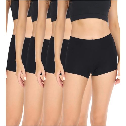 wirarpa Women's Boyshorts Panties Cotton Boxer Briefs for Ladies Underwear Shorts with Cotton Crotch 4 Pack