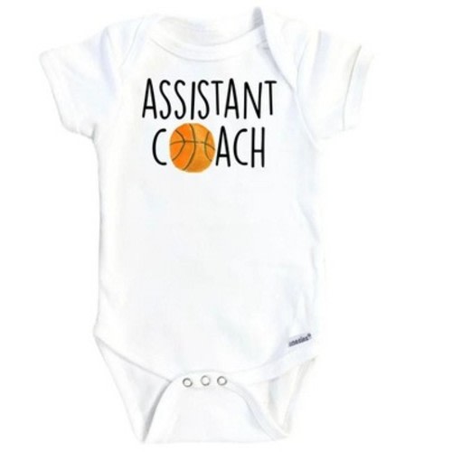 Assistant Basketball Onesie® Baby Boy Girl Clothes Infant Bodysuit Funny Cute Newborn GS1 White 3-6M Onesie®