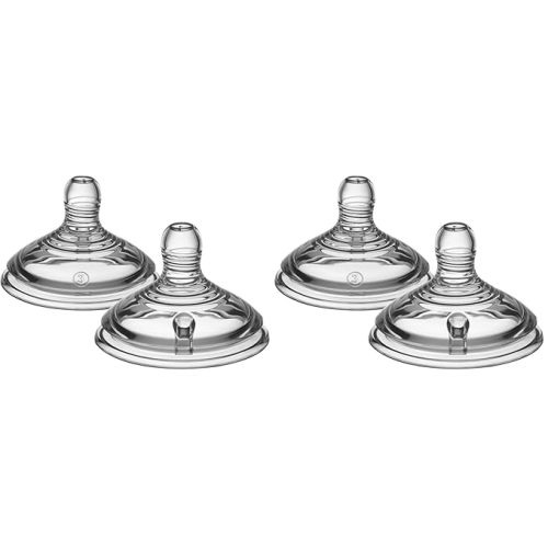 Tommee Tippee Natural Start Baby Bottle Nipples,Breast-Like for A Natural Latch,Anti-Colic Valve,Soft Silicone,Slow Flow,0+ Months,2 Count (Pack of 2)
