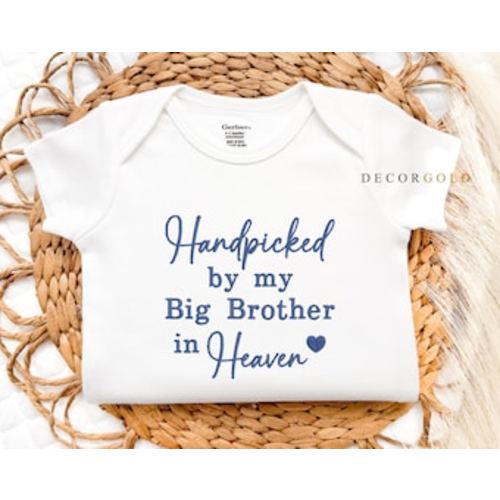 Embroidered Handpicked by My Big Brother in Heaven Onesie® Baby Pregnancy Announcement, Rainbow Baby Onesie® Baby Shower Gift, Miracle - Etsy