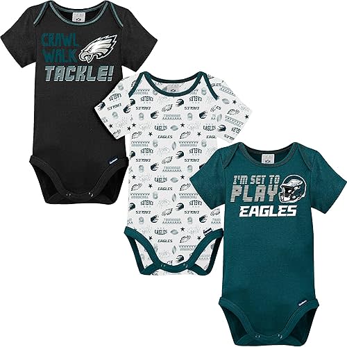 Gerber Baby NFL Team 3 Pack Short Sleeve Onesie Bodysuit