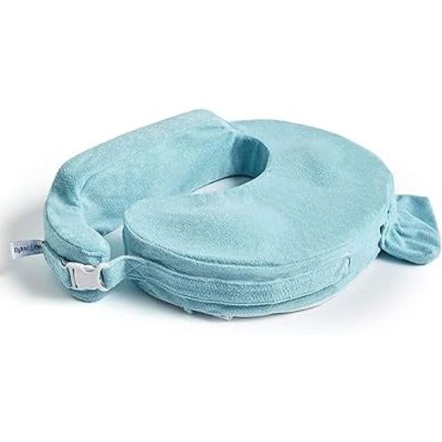 My Brest Friend Deluxe Nursing Pillow for Breastfeeding & Bottle Feeding, Enhanced Posture Support, Double Straps & Removable Extra Soft Slipcover, Aqua