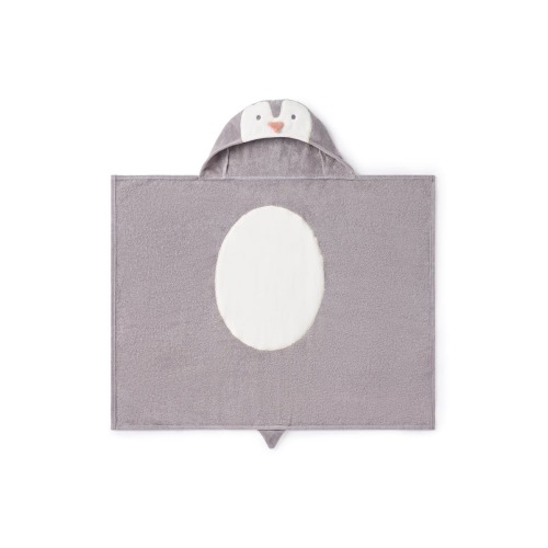 Terry Velour Hooded Penguin Towel, 0-24 M
