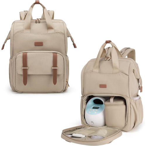 Amazon.com: mommore Breast Pump Backpack for Spectra S1,S2 Medela Diaper Bag Backpack for Working Moms with 15.6 inch Laptop Sleeve, Green : Baby