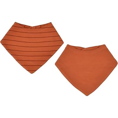 Woolino Merino Wool Baby Bibs - Highly Absorbent Bandana Bib with Cotton Outer Layer and Merino Wool Inner Layer - Pack of 2