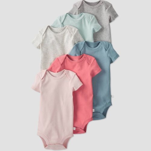 Little Planet 6-Pack Organic Cotton Rib Bodysuits - 3M